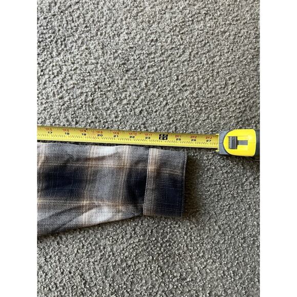 Kuhl The Law Flannel Shirt Brown Plaid Long Sleeve Button Down Men's Medium READ - Picture 6 of 9